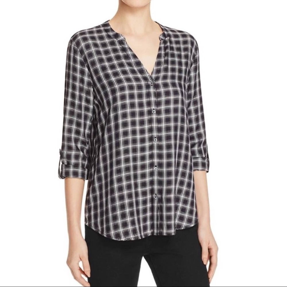 Soft Joie Dane Plaid Top XXS